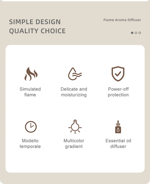 Discovery Flame - Humidificador Ultrasónico con Efecto Fuego Real